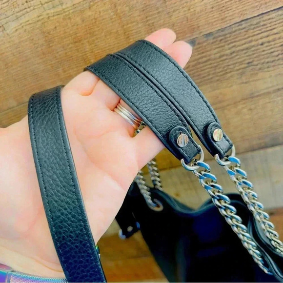 Micheal Kors Jet Set Travel Black Pebbled Leather Shoulder/Crossbody Bag - Picture 9 of 12